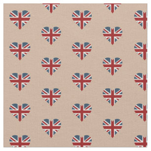 Tissu Drapeau en forme de coeur d'Union Jack