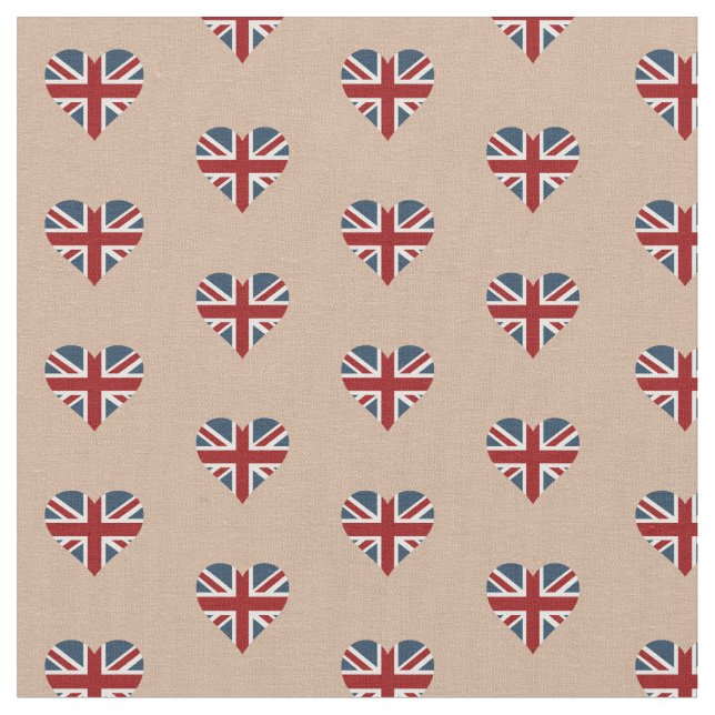 Tissu Drapeau en forme de coeur d'Union Jack (Fermer)
