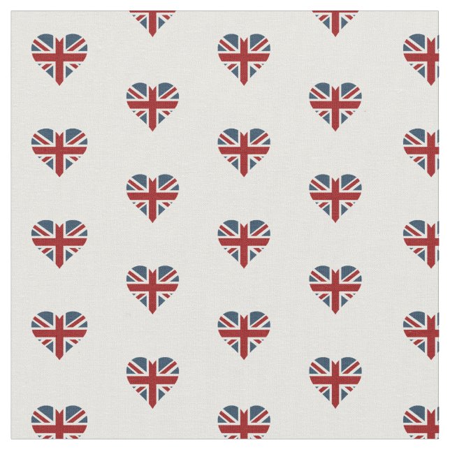 Tissu Drapeau en forme de coeur d'Union Jack (Fermer)
