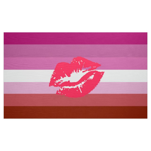 Tissu Drapeau et lèvres de la fierté lesbienne (Yard)
