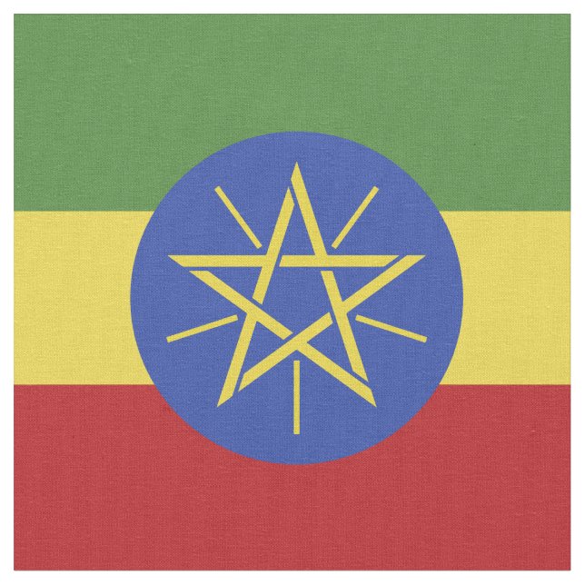 Tissu Drapeau éthiopien (Fermer)