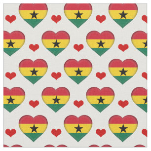 Tissu Drapeau ghanéen Mode du Coeur rouge Tissu/Ghana