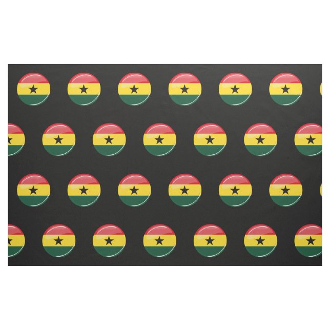 Tissu Drapeau Ghanéen rond brillant (Fat Quarter)