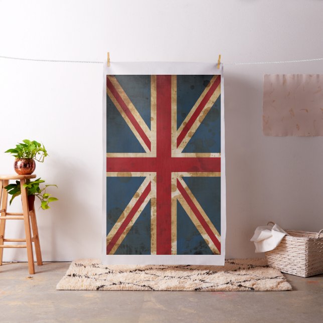 Tissu Drapeau grunge souillé d'Union Jack R-U (In Situ)