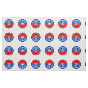 Tissu Drapeau haïtien de sourire de rond brillant