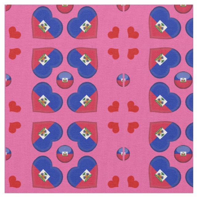 Tissu Drapeau haïtien & Haïti Coeur mode Fabric (Fermer)