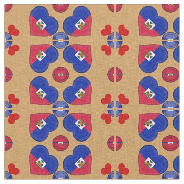 Tissu Drapeau haïtien & Haïti Coeur mode Fabric (Fermer)