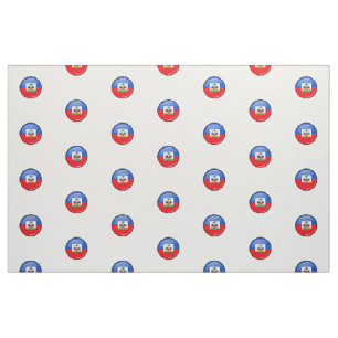 Tissu Drapeau haïtien rond brillant