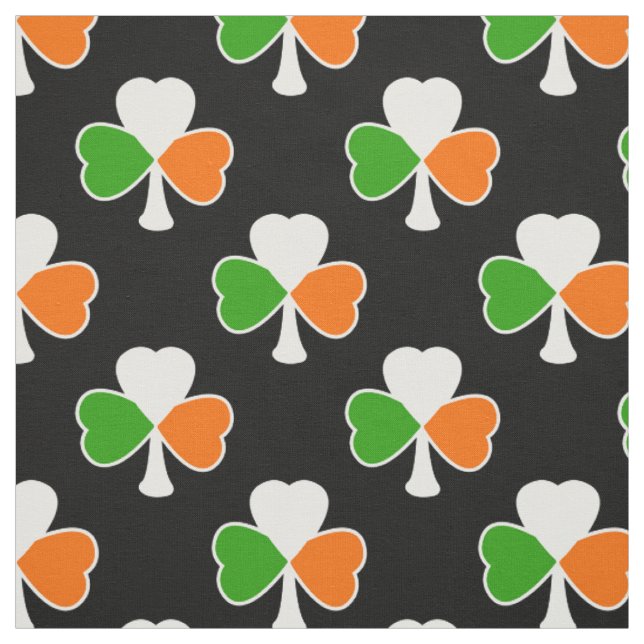 Tissu Drapeau irlandais du motif | de shamrock (Échantillon)