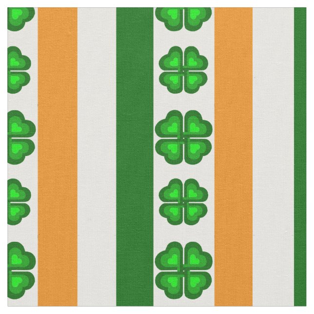 Tissu Drapeau irlandais/Orange, blanc et vert, shamrock (Fermer)