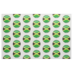 Tissu Drapeau jamaïcain rond brillant