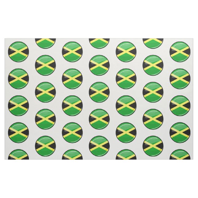 Tissu Drapeau jamaïcain rond brillant (Fat Quarter)
