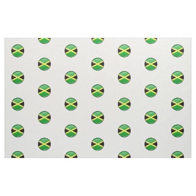 Tissu Drapeau jamaïcain rond brillant (Fat Quarter)