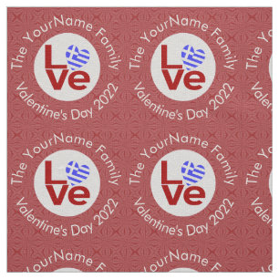 Tissu Drapeau LOVE Rouge Grec Personnalisé