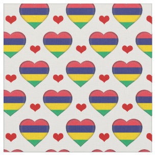 Tissu Drapeau mauricien Mode Coeur rouge Tissu/Maurice