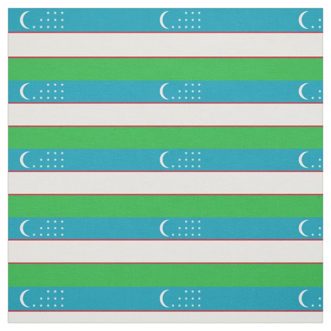 Tissu Drapeau patriotique de l'Ouzbékistan (Échantillon)
