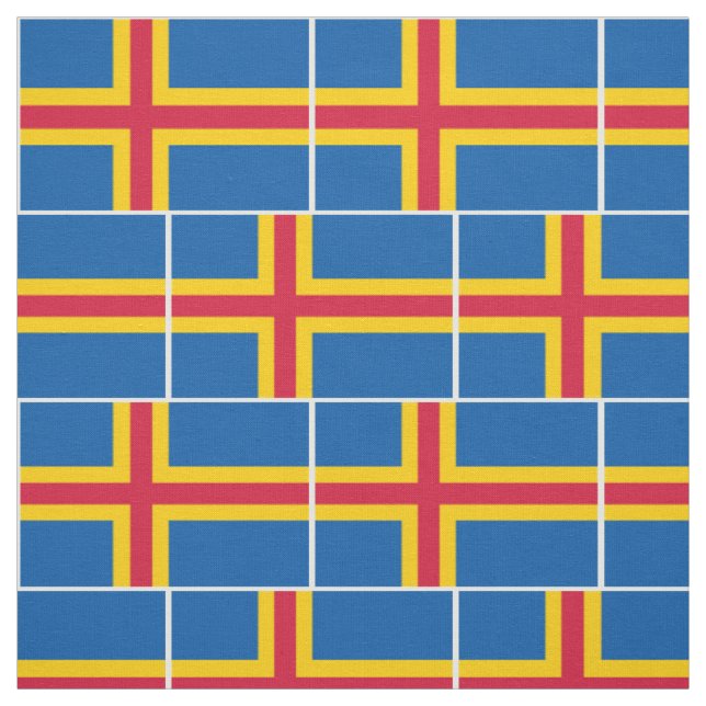 Tissu Drapeau patriotique des îles Åland (Échantillon)