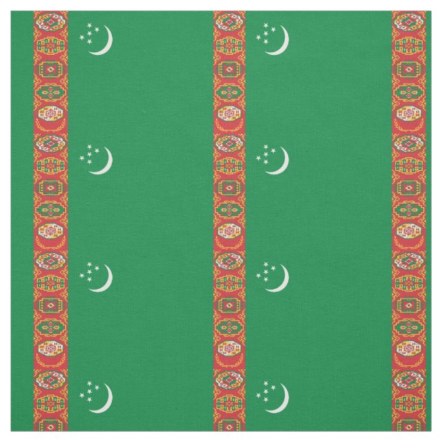Tissu Drapeau patriotique du Turkménistan (Échantillon)
