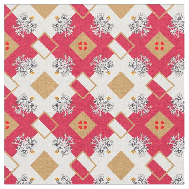 Tissu Drapeau polonais et aigle polonais, mode tissus br (Fermer)