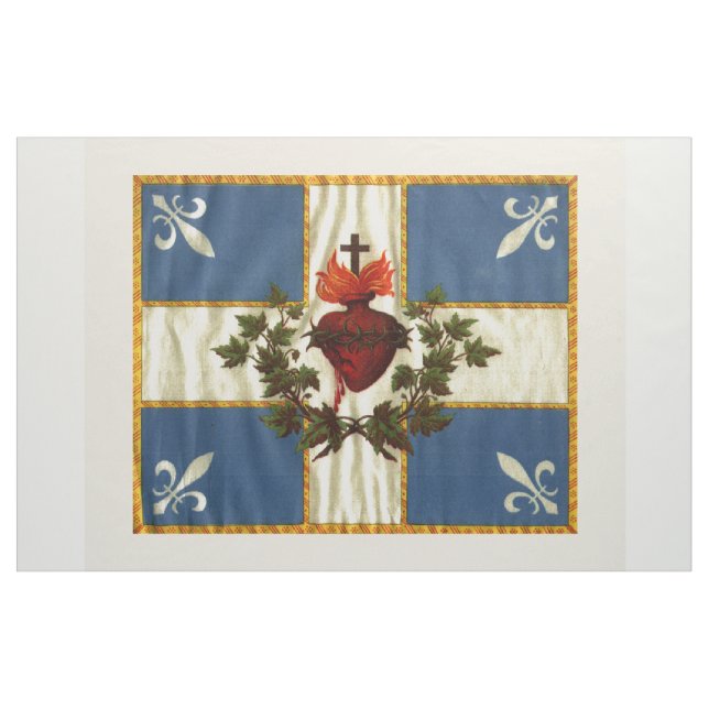 Tissu Drapeau Québec antique Carillon Sacré-Cœur (Yard)