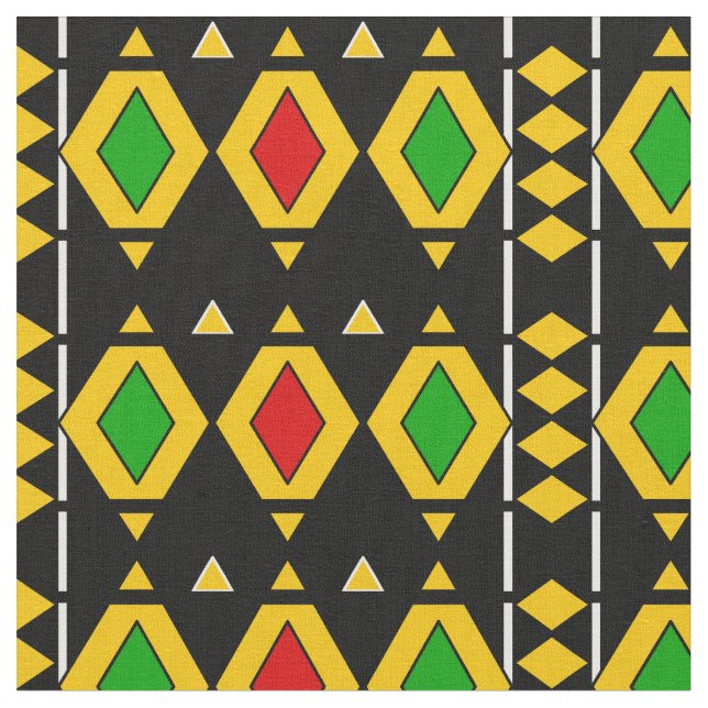 Tissu Drapeau Rasta couleur Africain Motif géométrique (Fermer)