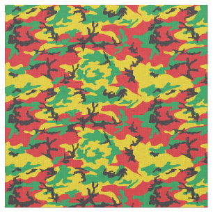 Tissu Drapeau Rasta jamaïcain Camouflage couleur Imprime