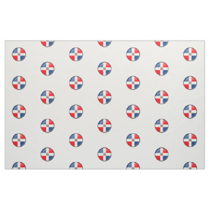 Tissu Drapeau rond brillant de la République Dominicaine