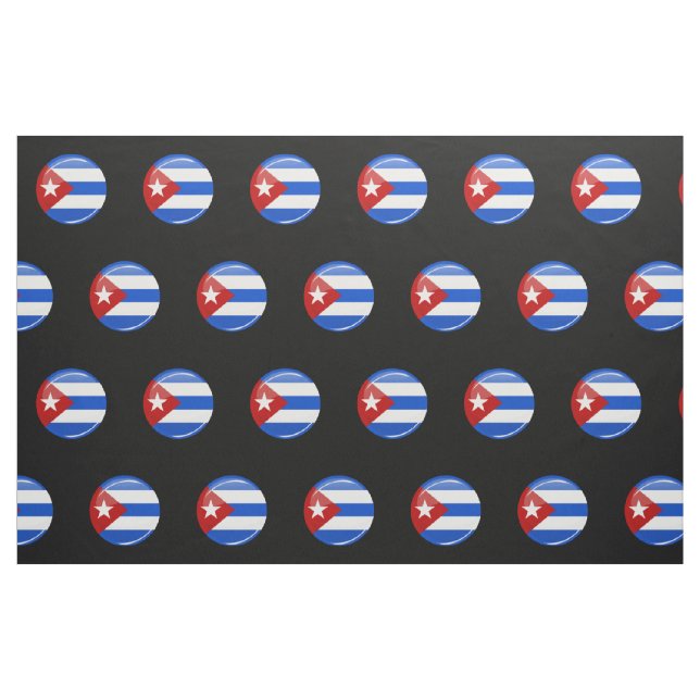 Tissu Drapeau rond brillant du Cuba (Fat Quarter)