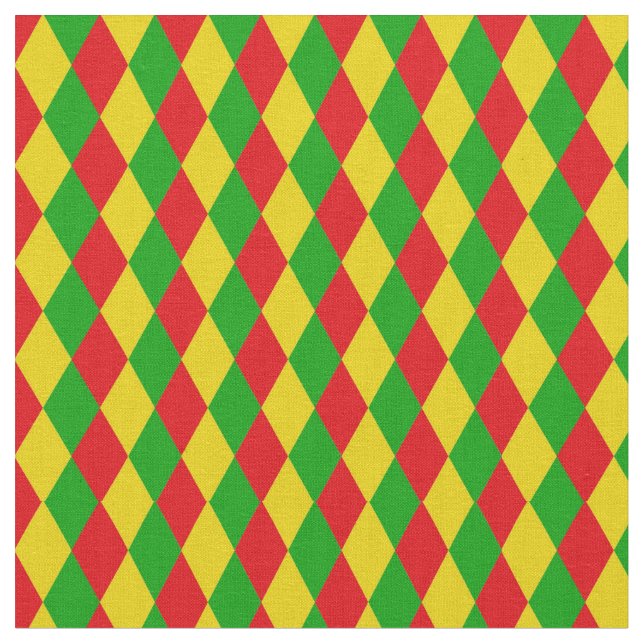 Tissu Drapeau rouge jaune vert jamaïcain Rasta modelé (Fermer)