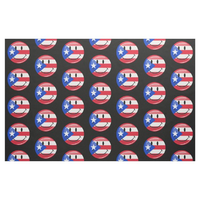Tissu Drapeau souriant de Porto Rico (Fat Quarter)