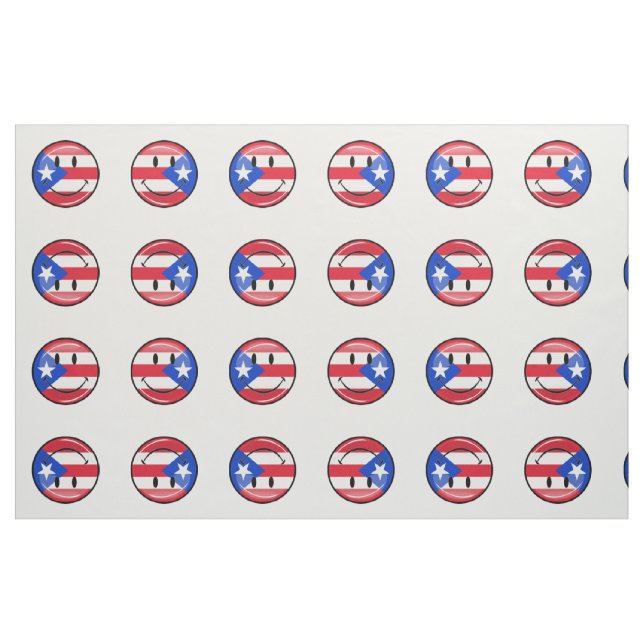 Tissu Drapeau souriant de Porto Rico (Fat Quarter)