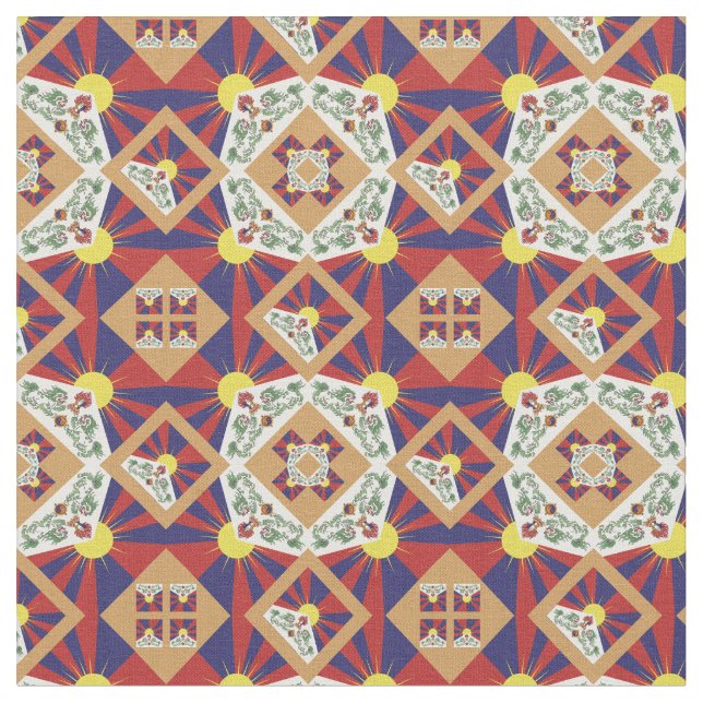 Tissu Drapeau tibétain et mode Tibet branché GLD (Fermer)