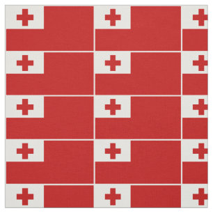Tissu Drapeau Tonga patriotique Frontière blanche
