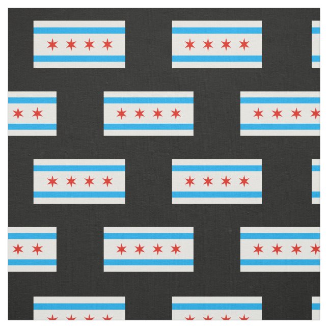 Tissu Drapeau traditionnel de Chicago (Échantillon)
