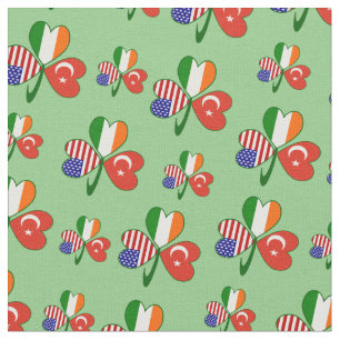 Tissu Drapeaux Américains Irlandais Turcs Trèfle Personn