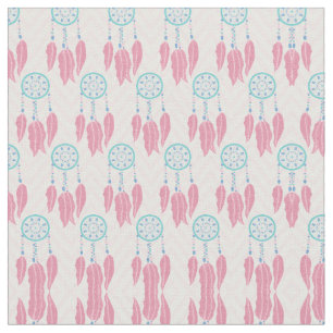 Tissu Dreamcatcher Bohème Turquoise Pink perlé Chevron