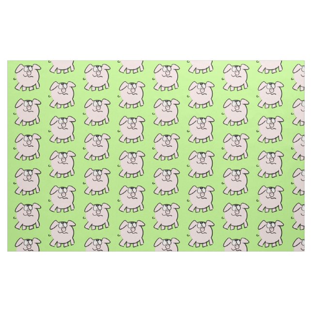 Tissu Drôle 2 dessin animé Cochon Choisir la couleur F (Fat Quarter)