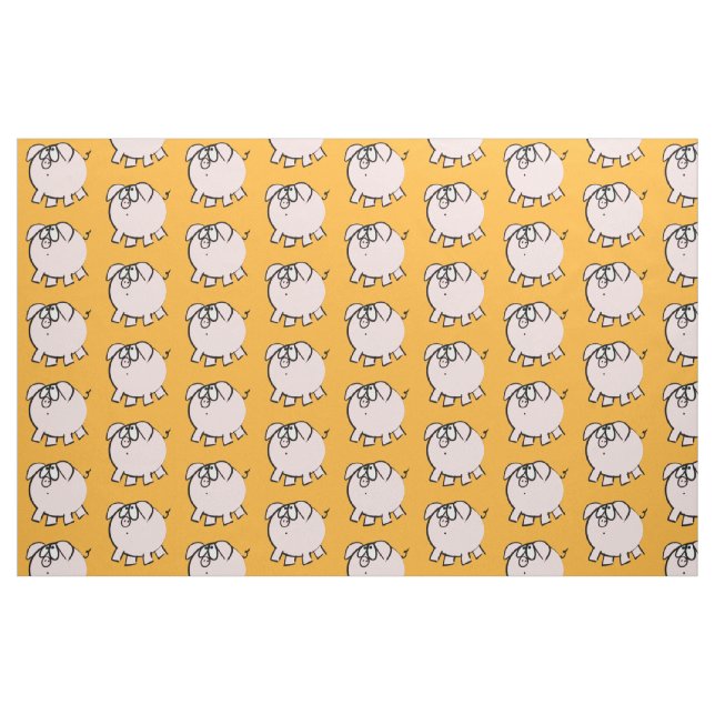 Tissu Drôle 4 Dessin Illustration Cochon Choisir la coul (Fat Quarter)