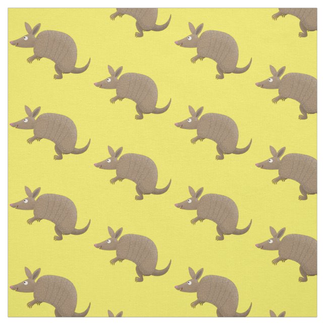 Tissu Drôle armadillo joyeux dessin animé (Échantillon)