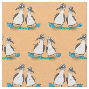 Tissu Drôle bleu pieds croisés dessin de dessins animés