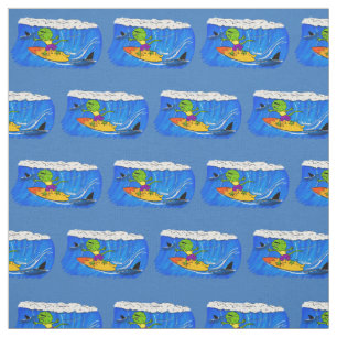 Tissu Drôle caricature de surf de lézard au cou