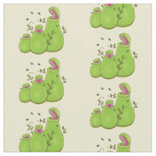 Tissu Drôle carnivore carnivore carnivore plante dessin