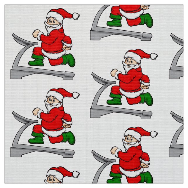 Tissu drôle de tapis de course santa claus (Échantillon)