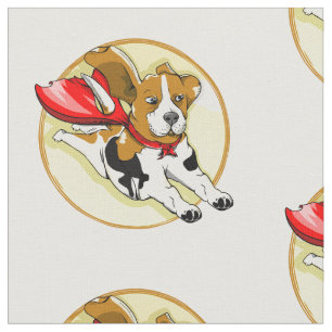 Tissu Drôle dessin animé chien beagle