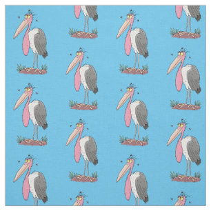 Tissu Drôle dessin animé de cigogne en marabou