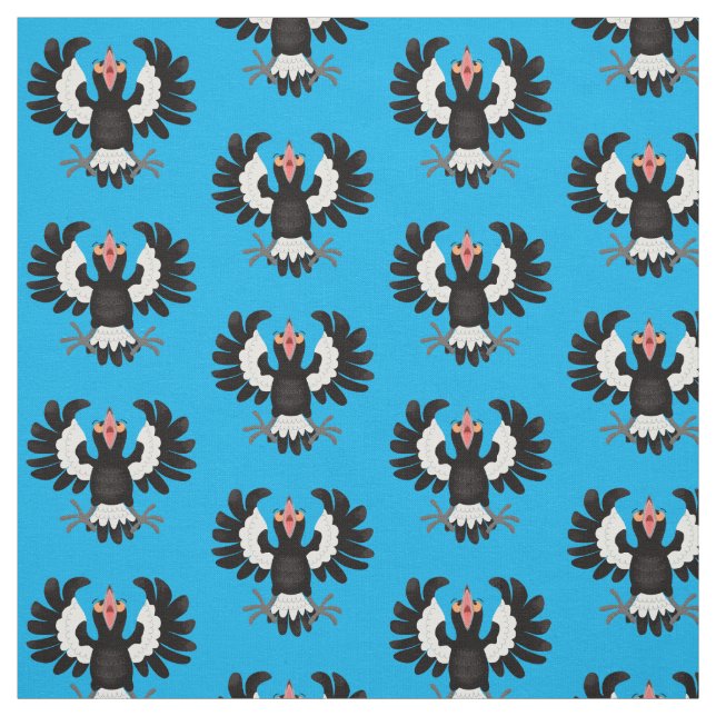 Tissu Drôle dessin animé de Magpie australienne (Échantillon)