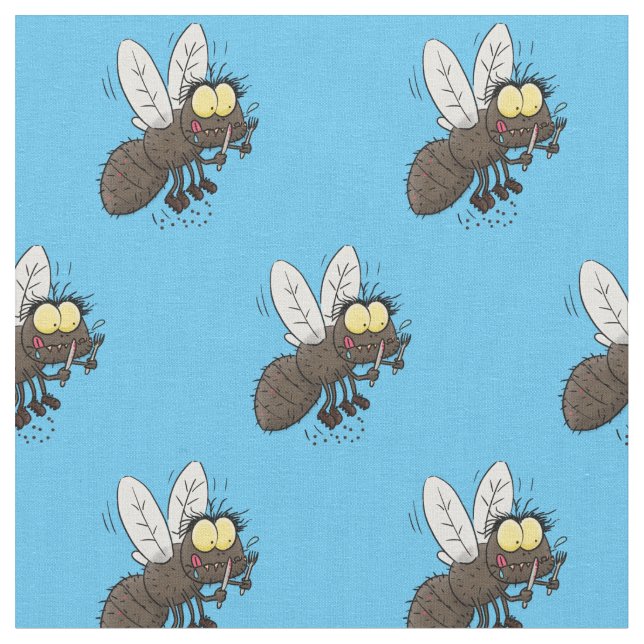 Tissu Drôle dessin animé d'insecte de la mouche à cheval (Fermer)