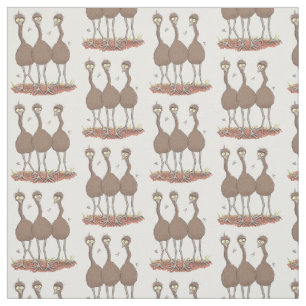 Tissu Drôle dessin animé du trio australien emu