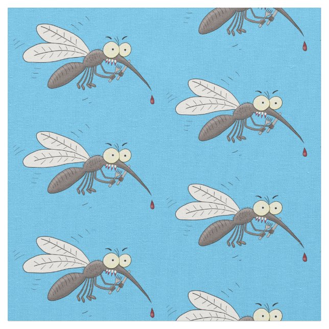 Tissu Drôle dessin d'insecte moustique (Fermer)