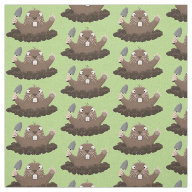 Tissu Drôle gopher de poche creusant dessin dessin de de (Échantillon)